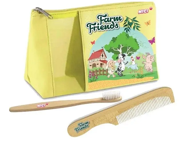 Necessaire com Pente e Escova de Dentes - Nici - Farm Friends