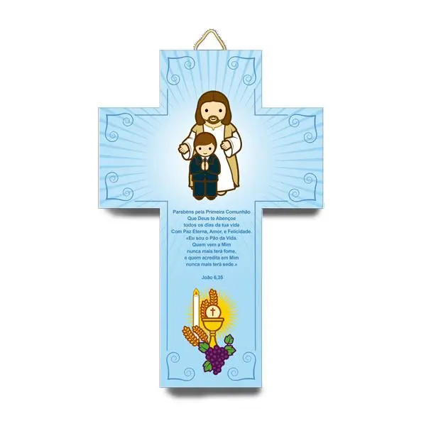 Cruz Comunhão Little Drops Water Jesus e Menino