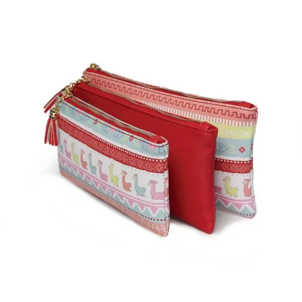 Bolsa Estojo Triplo Nici Lama Étnico