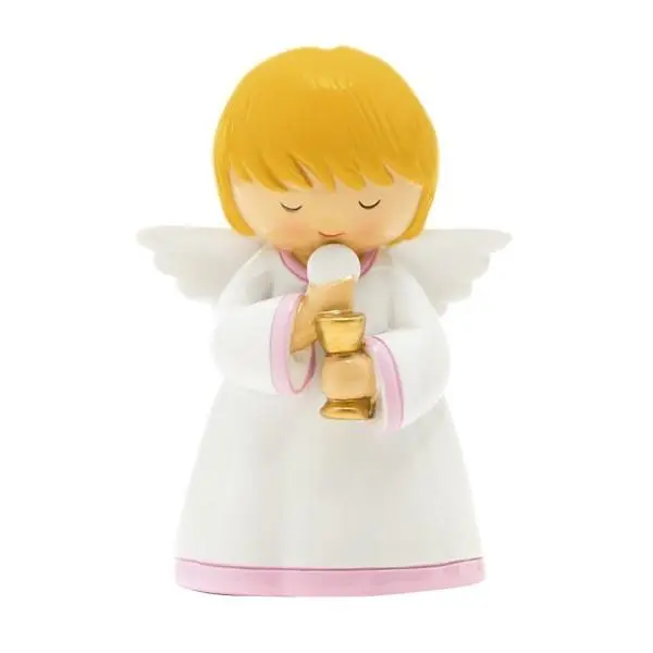 Anjo da Guarda Menina Comunhão c/ Cálice Médio 12cm - Little Drops of Water