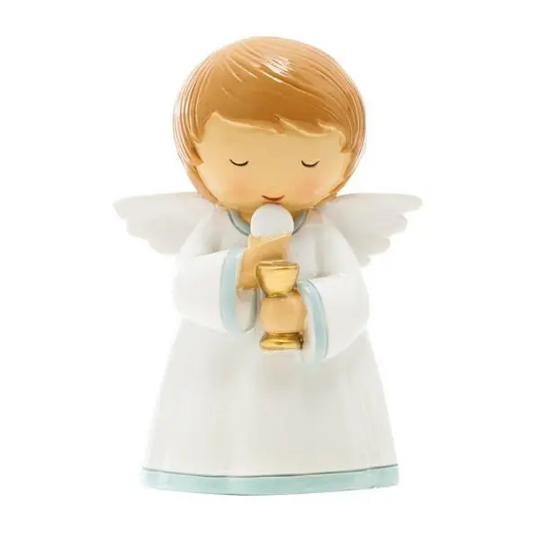 Anjo da Guarda Menino Comunhão c/ Cálice Médio 12cm - Little Drops of Water