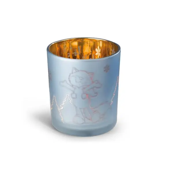 Copo Decorativo p/ Vela Winter, Snowcats - Nici
