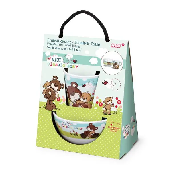 Taça e Caneca Melamina - Classic Bear e Joaninha - Nici