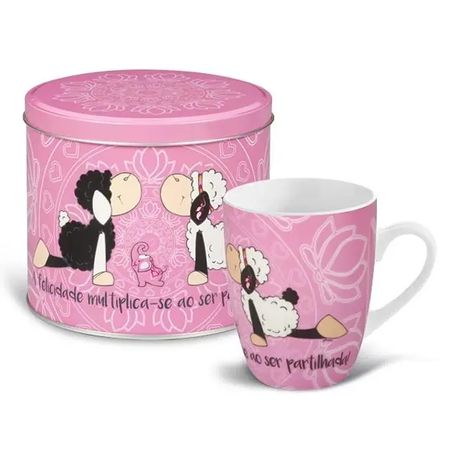 Caneca em Lata "A Felecidade Multiplica-se ao ser Partilhada"- NICI