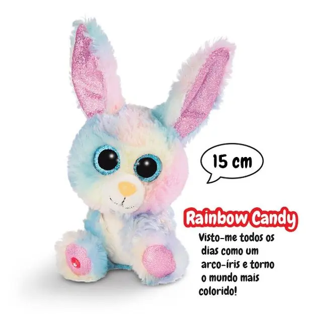 Peluche Coelho Rainbow Candy 15cm - Glubschis