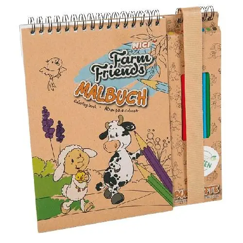 Farm Friends - Livro de Colorir + Conjunto de Lápis - NICI