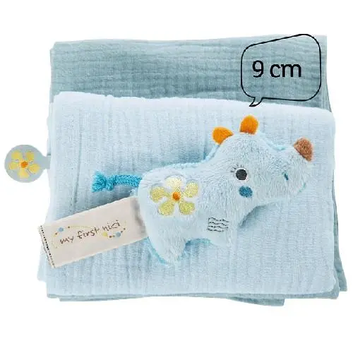 Set de 2 Panos de Musselina c/ Rinoceronte 0m+ - Wombitombi - My First Nici