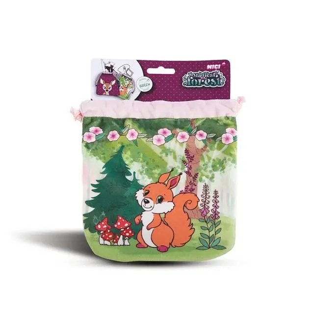 Bolsa de Cordão Magical Forest Esquilo Coleen 18x17cm  - Nici
