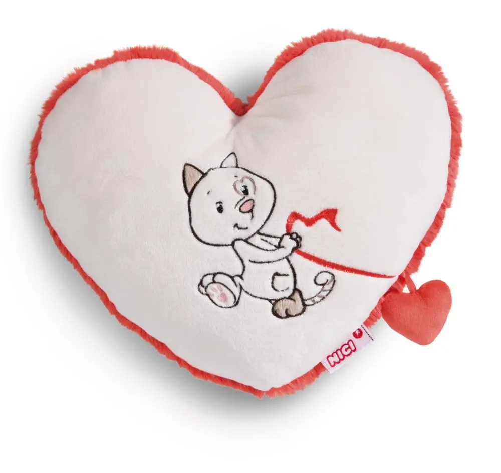 Almofada Formato de Coração Gata Fluffy 26x22cm - Nici - Love