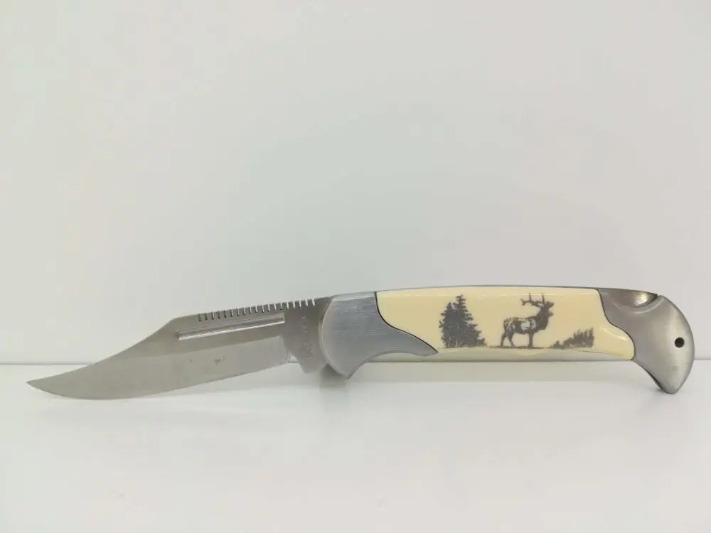 Navalha Albainox c/ Veado Cor Creme 8cm