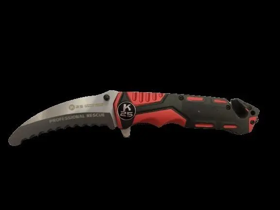 Navalha 9.5cm Vermelha e Preta c/ simbolo metal K25