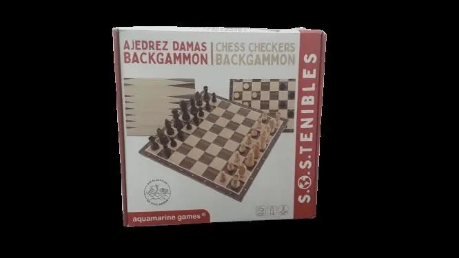 Jogo Xadrez, Damas e Backgamon 31x31x50 em Madeira
