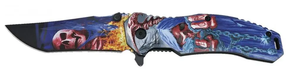 Navalha 8,5cm Azul C/ Caveiras Vermelhas - Albainox