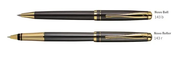 Esferográfica e Roller Novo Cinza e Douradas - X-Pen