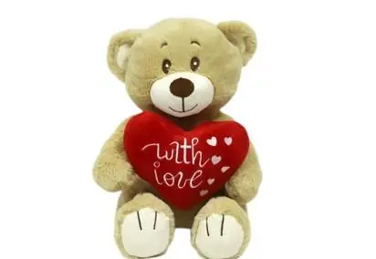 Peluche Urso Bege c/ Coração 50cm "With Love"