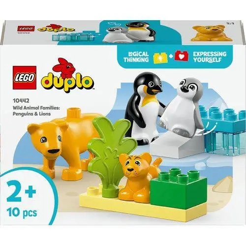 Famílias de Animais Selvagens: Pinguins e Leões (10 pcs) - Duplo - Lego