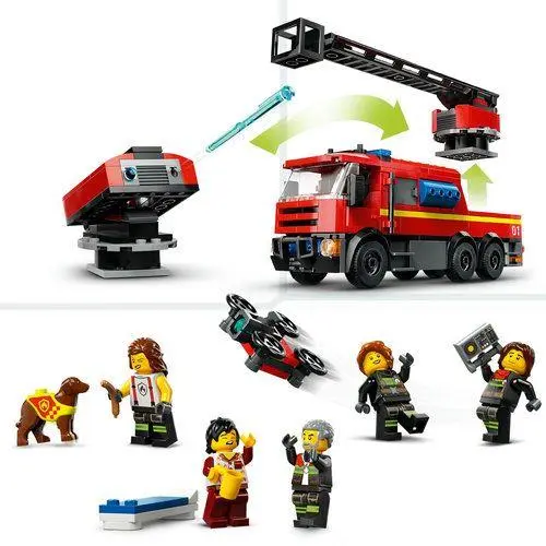 Quartel dos Bombeiros com Camião dos Bombeiros (843 pcs)  - City - Lego