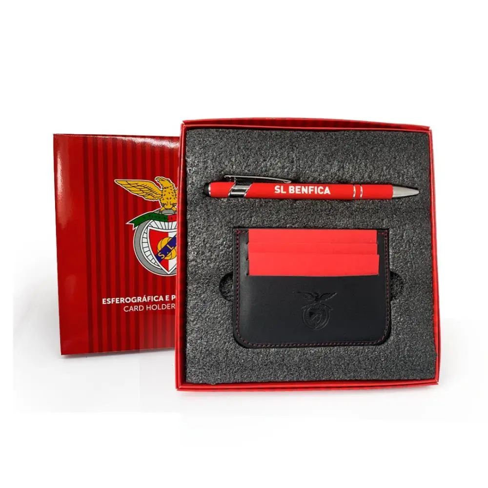 Conjunto Porta-Cartões Pele + Esferográfica Touch - SLB
