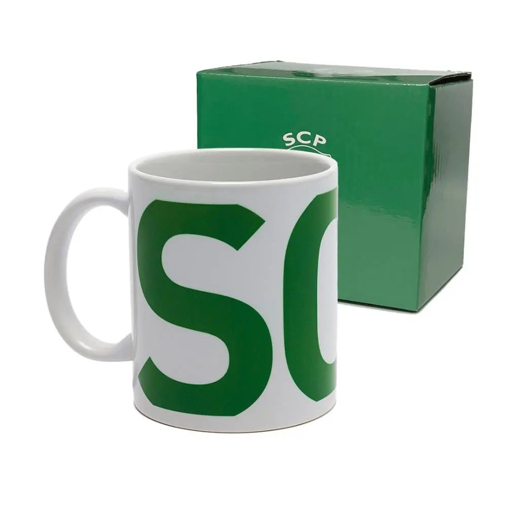 Caneca Branca com SCP em Verde Escrito - SCP
