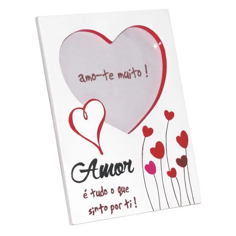 Moldura "Amor" c/ Flores em Coração