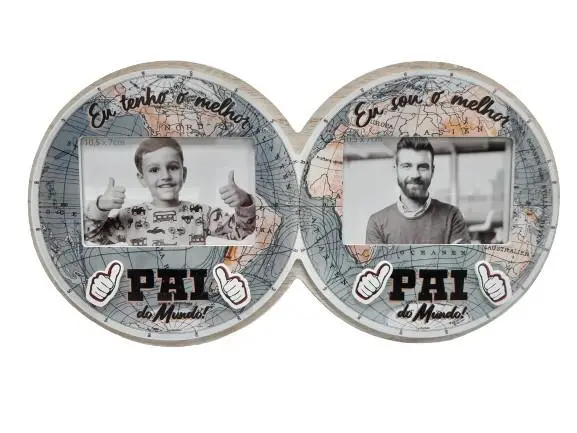 Moldura Redonda Dupla "Melhor Pai" - Pai
