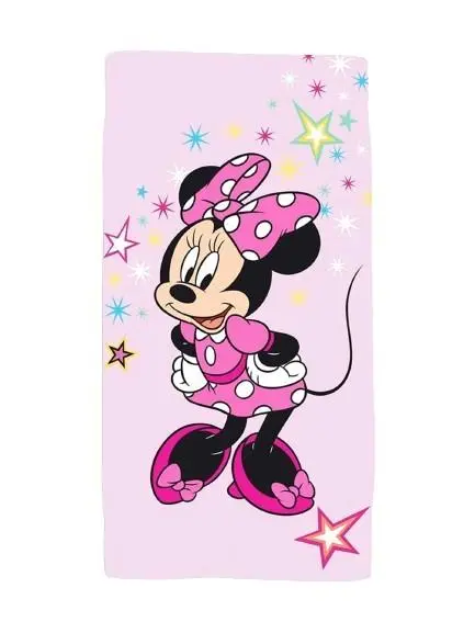 Toalha de Praia Rosa c/ Estrelas em Algodão - Minnie
