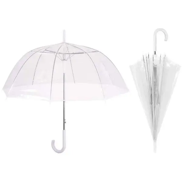 Guarda-Chuva Transparente Automático c/ 8 varas - Perletti