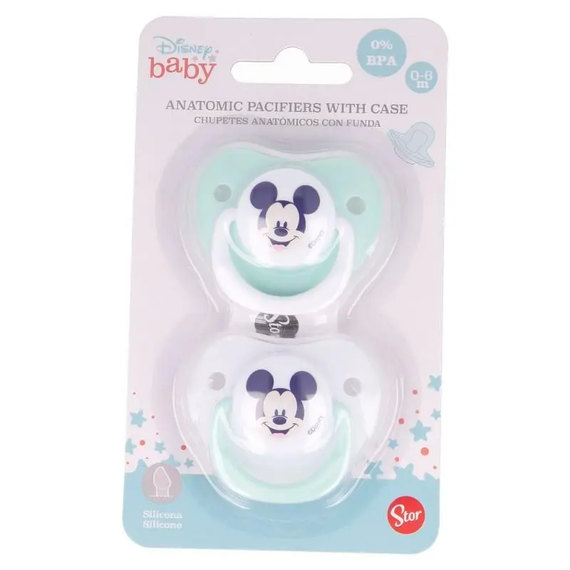 Conjunto de Chupetas Anatómicas Silicone Turquesa "Cool Like" - Mickey Baby