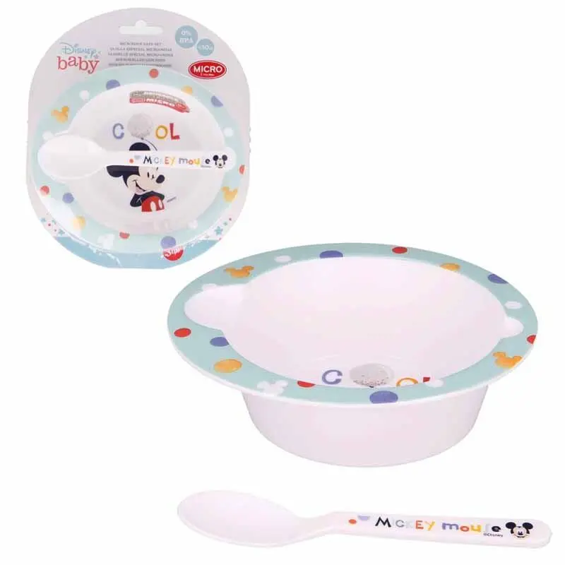 Conjunto de Refeição Taça e Colher Turquesa "Cool Like" - Mickey Baby