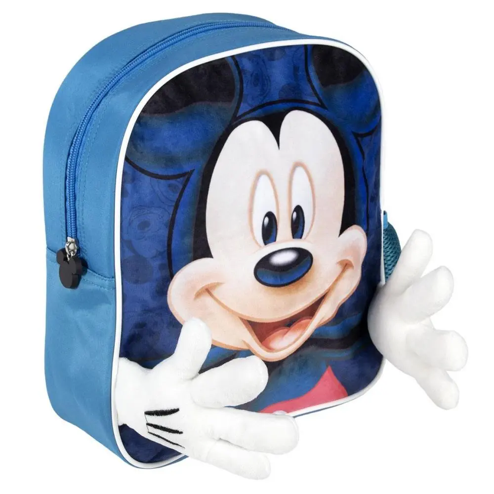 Mochila Infantil 3D Azul e Vermelha com Mãos - Mickey