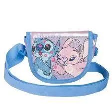 Bolsa Tiracolo Oval Brilhante Stitch e Angel - Lilo & Stitch