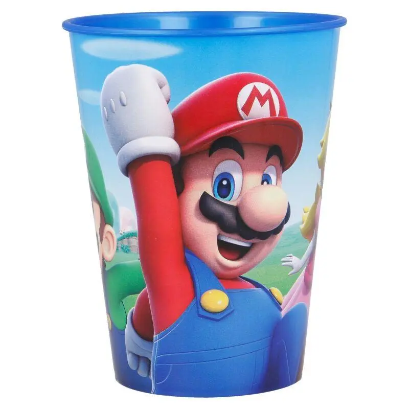 Copo Plástico Azul 260ml - Super Mário