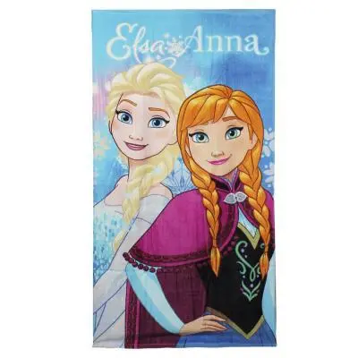 Toalha de Praia Frozen Azul Elsa Anna