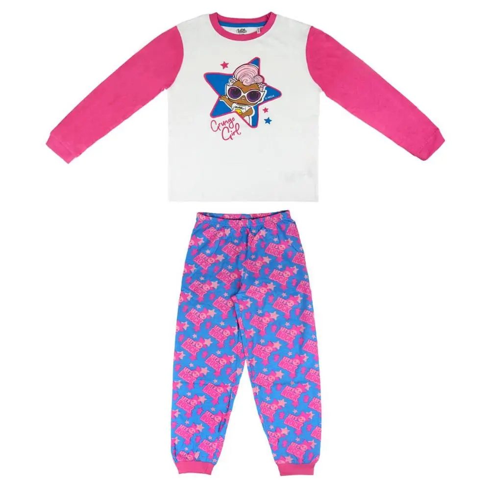 Pijama LOL de Algodão Branco e Rosa (8-14)