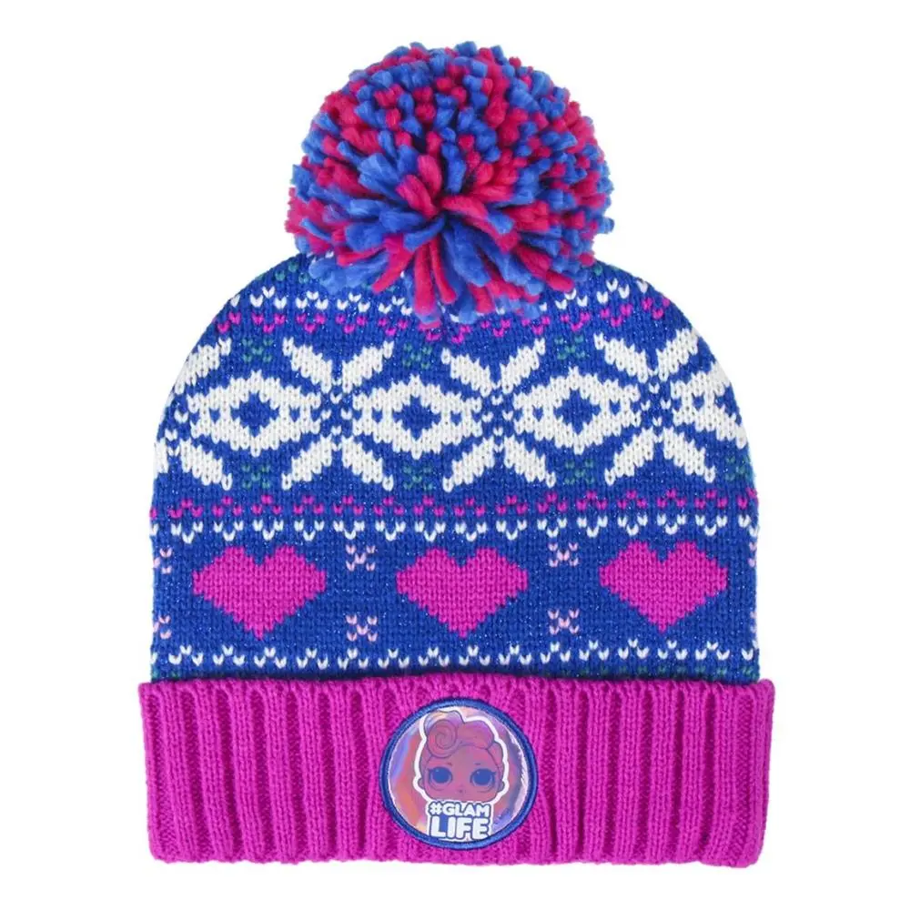 Gorro LOL Azul e Rosa "Glam Life" c/ Pompom