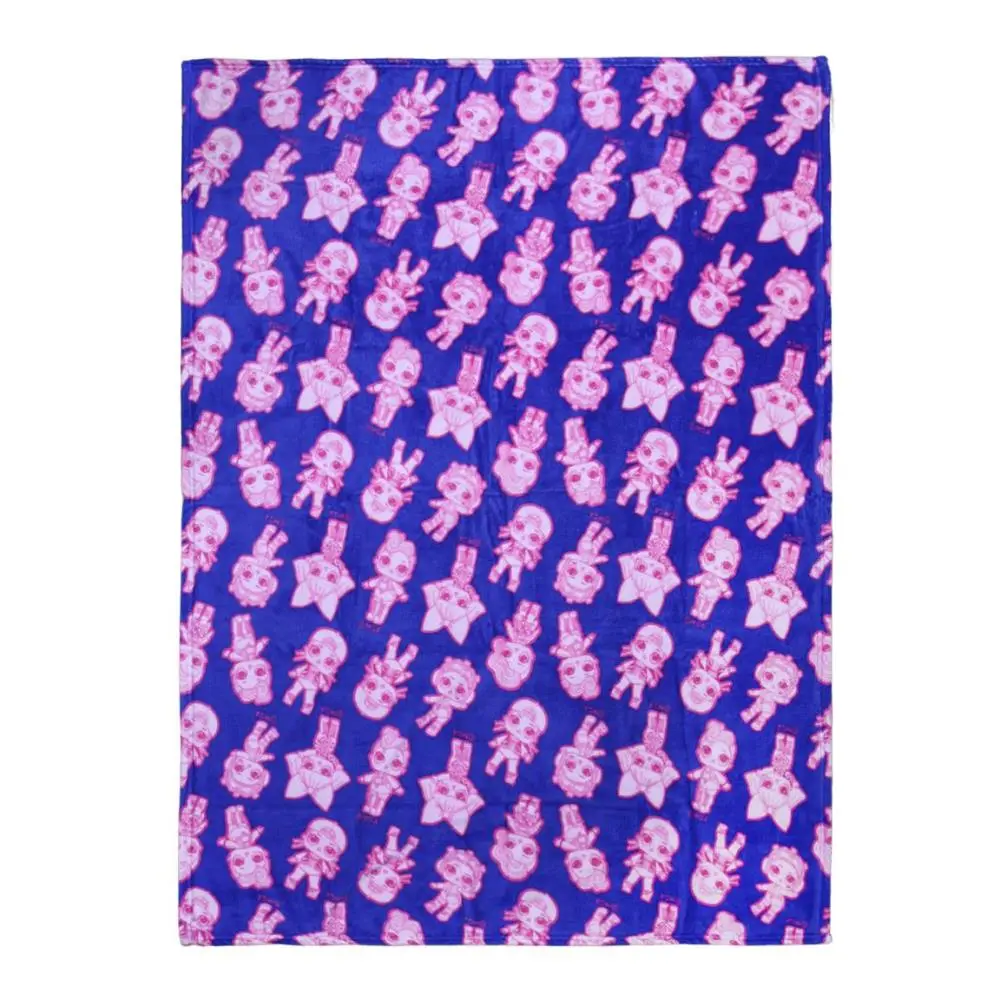 Manta LOL Azul c/ Personagens Rosa