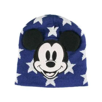 Gorro Azul c/ Estrelas e Cara  - Mickey