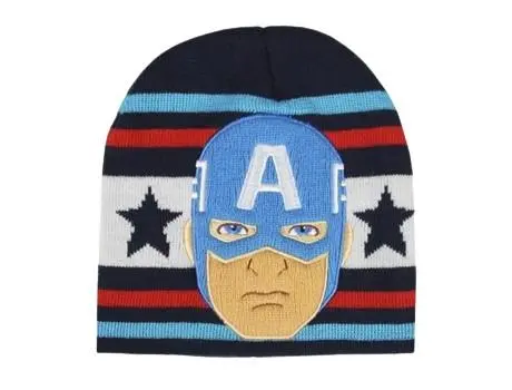 Gorro Azul c/ Riscas e Estrelas "Capitão América" - Avengers