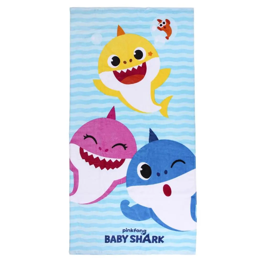 Toalha de Praia Baby Shark Azul com 3 Tubarões