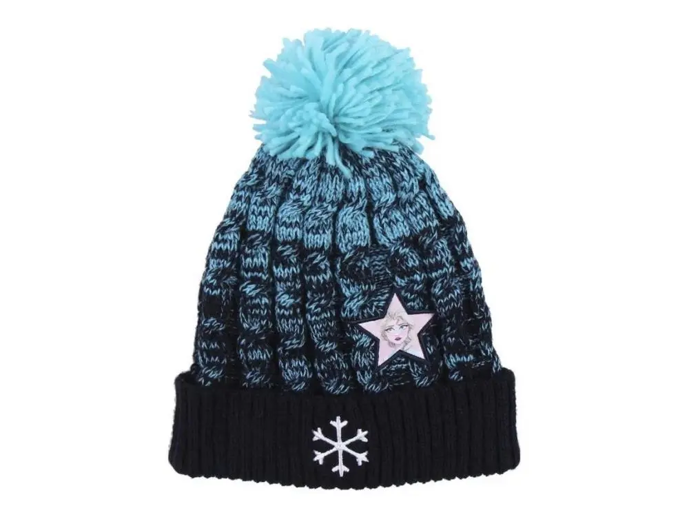 Gorro de Malha com Pompom e Estrela Elsa - Frozen
