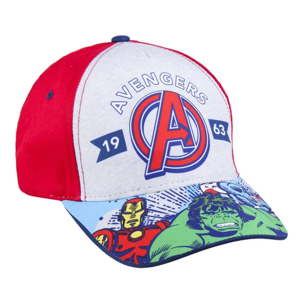 Boné Avengers Cor Vermelho e Cinza "1963"