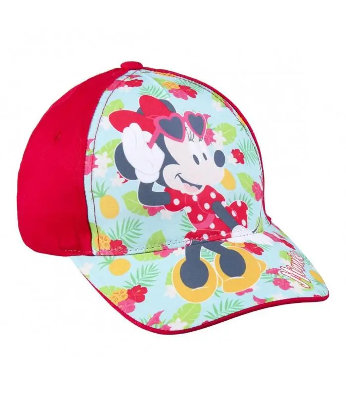 Boné Minnie Vermelho com Flores e Ananás