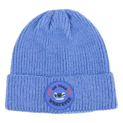 Gorro de Malha Azul - Stitch - "Oh Yeah Whatever"