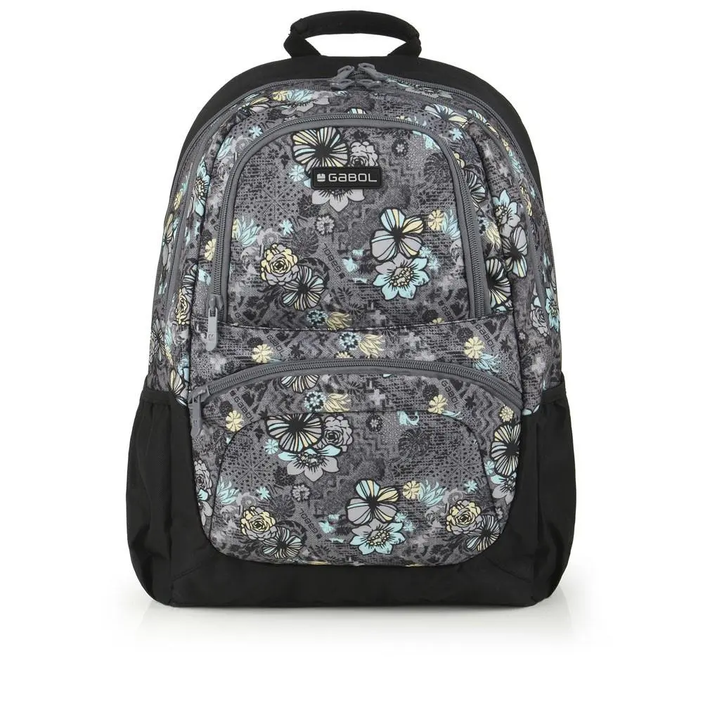Mochila Escolar 46cm Cinzenta c/ Flores - Story - Gabol