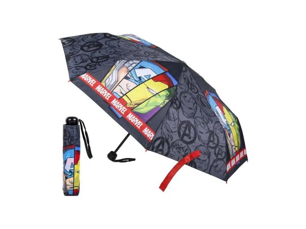 Guarda Chuva Cinzento Rosto Personagens Encolher 53cm - Avengers