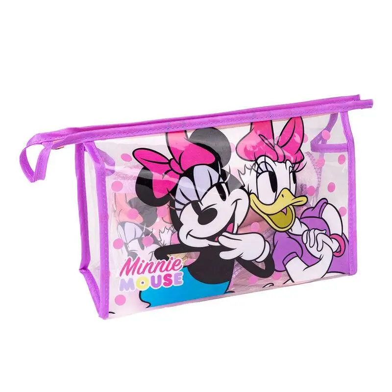 Necessaire Transparente Minnie e Margarida com 4 Acessórios - Minnie