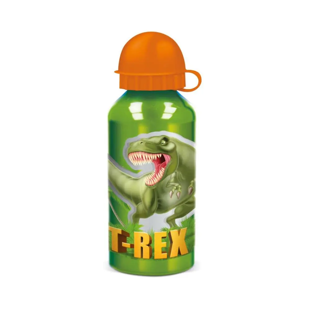 Cantil de Alumínio Verde 400ml "T-Rex" - Dinossauro