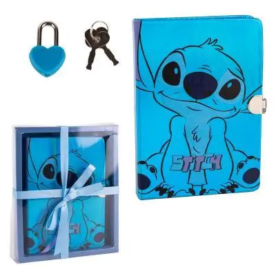 Diário C/ Cadeado Em Caixa C/ Laço Stitch - Lilo & Stitch