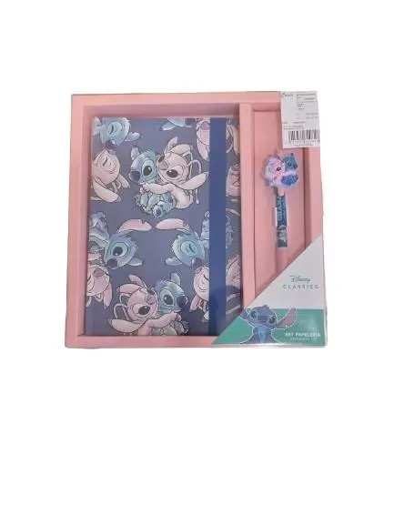 Conjunto Bloco de Notas Azul + Esferográfica - Lilo & Stitch