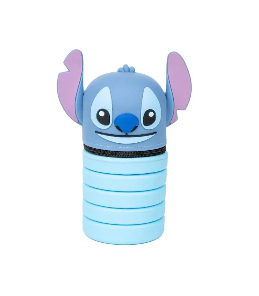 Estojo Azul Stitch 3D Extensível em Silicone - Lilo & Stitch